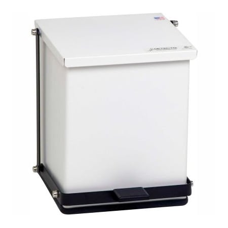 Detecto Detecto White Baked Epoxy Steel Step-On Can, 16 Quart P-16